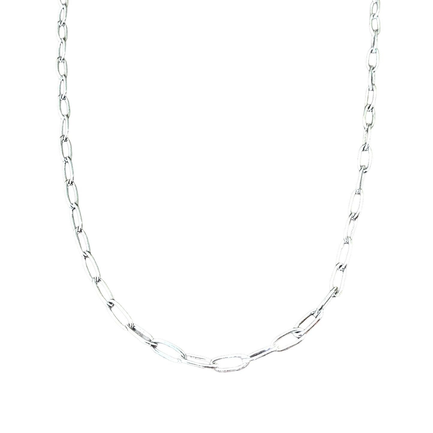 Small Paperclip Chain Sterling Silver 16-17.5"