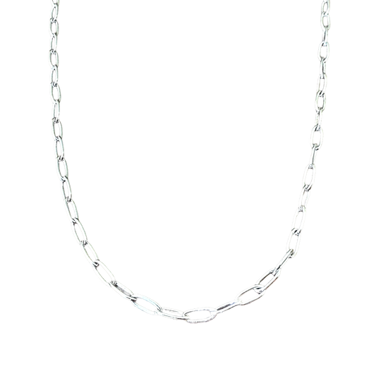 Small Paperclip Chain Sterling Silver 16-17.5"