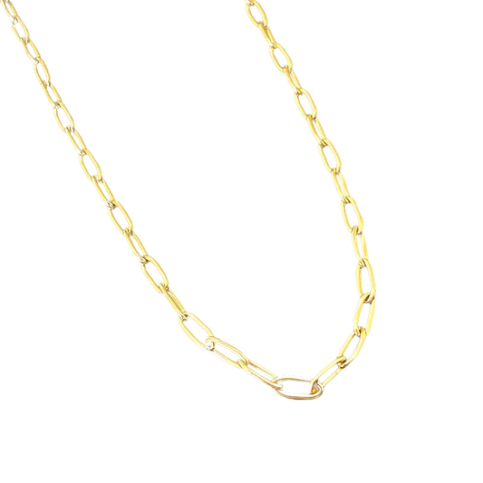 Paperclip Chain Necklace in 1/20th 14K Gold 16"-17.5"