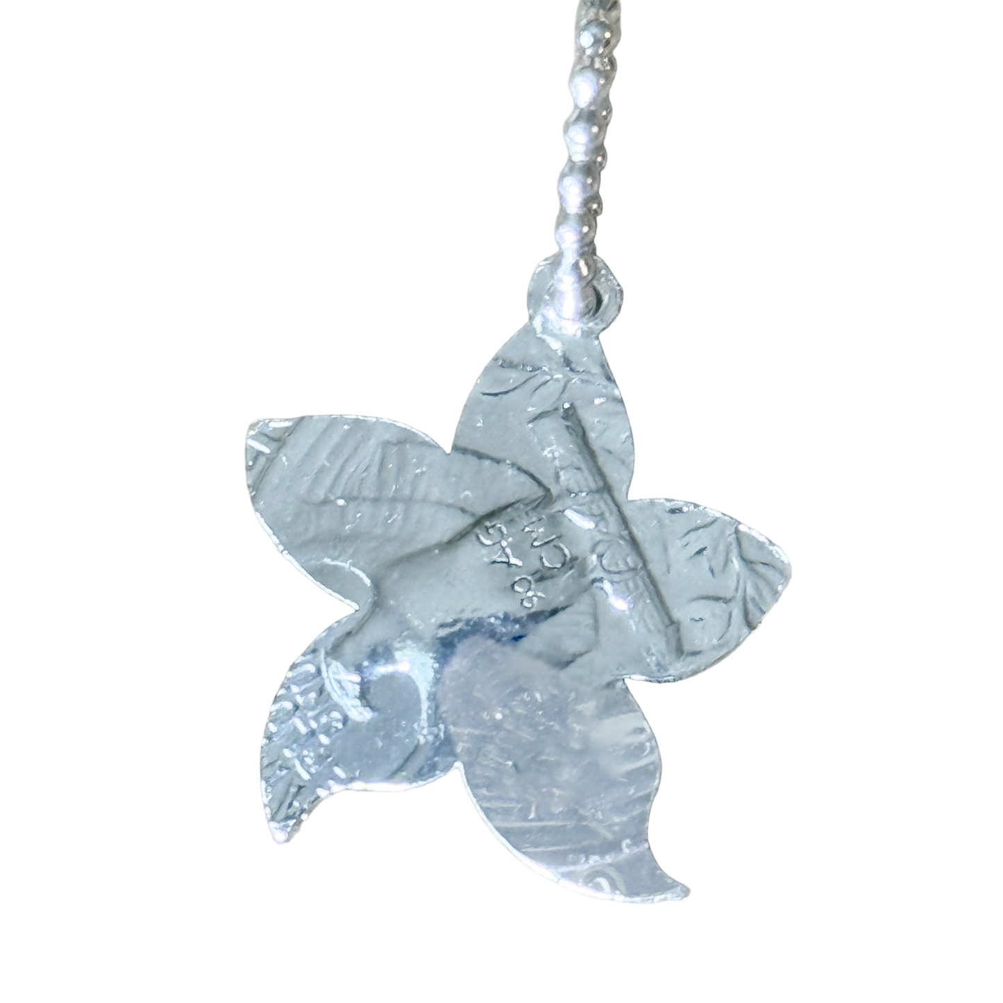 Single Lily Flower Pendant Sterling & Coin Silver