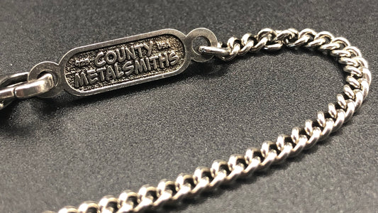Sterling silver curb chain necklace with County Metalsmiths tag