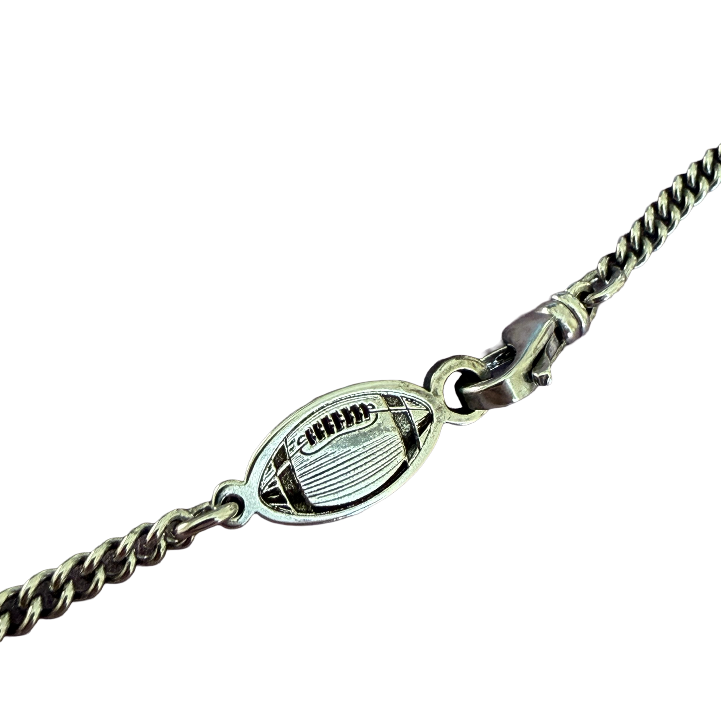 The Playmaker: Custom Jersey Number Football Curb Chain | American-Made Sterling Silver