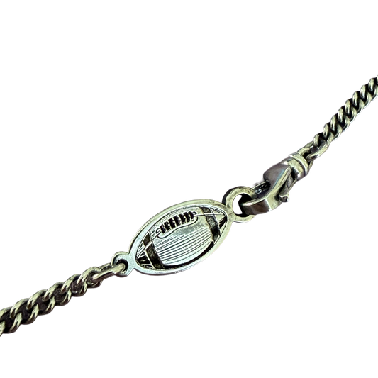 The Playmaker: Custom Jersey Number Football Curb Chain | American-Made Sterling Silver