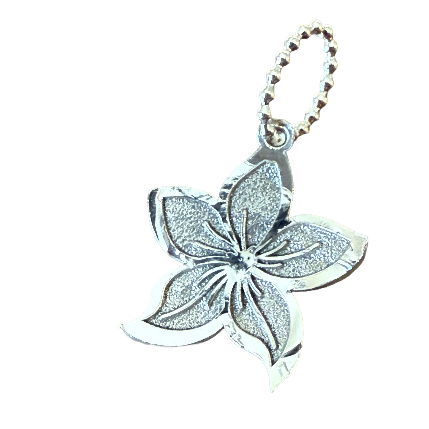 Single Lily Flower Pendant Sterling & Coin Silver