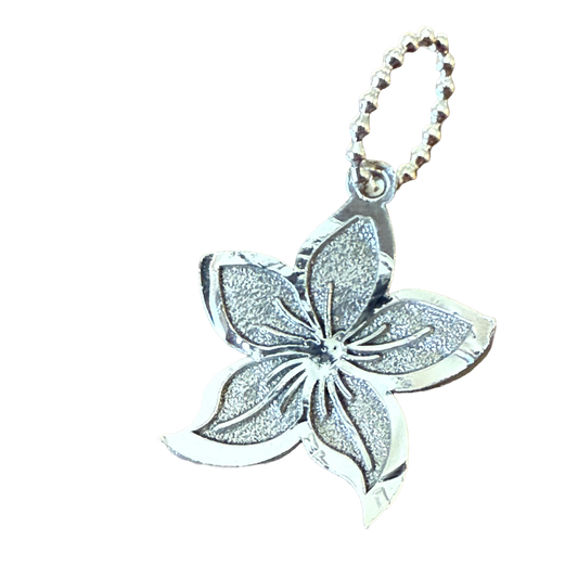 Single Lily Flower Pendant Sterling & Coin Silver